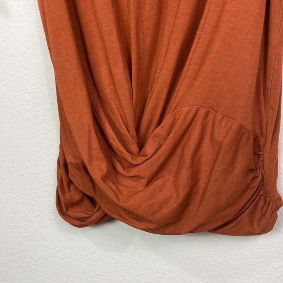 •express• Pumpkin Spice {twist hem} Puff Sleeved [burnt orange] NWOT T-Shirt - Picture 5 of 10
